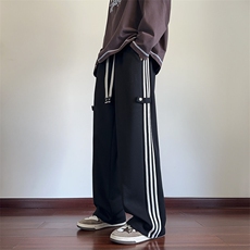 抖音品质春季新款潮流条纹运动宽松休闲卫裤B315-K812-特p40控78，男装休闲裤，电商B315