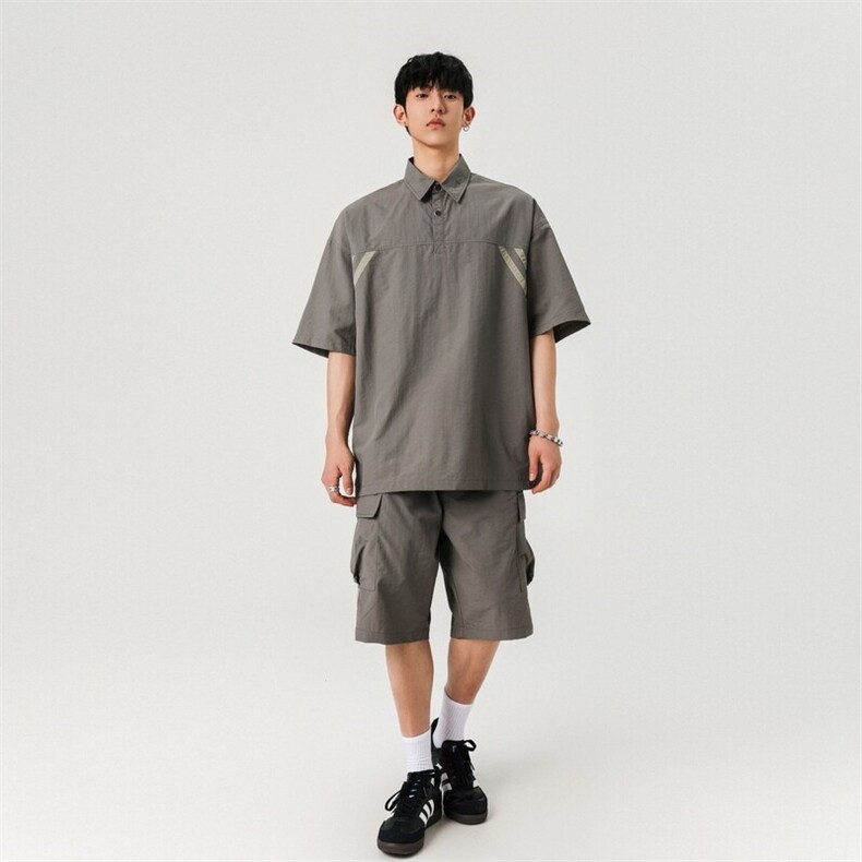 美式复古轻薄拼色短袖polo衫套装装休闲外套A406TZ3079特P60,男装Polo衫,星座309（原A406）