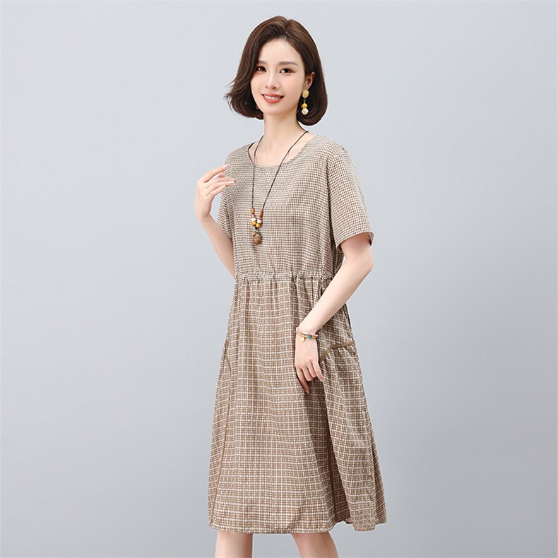 叶笙衣2539包边小格子连衣裙,女装连衣裙,叶笙衣