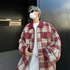 美式秋季碎花常规标准翻领初秋新款小香风格子外套J233/P75，男装衬衫，星座506