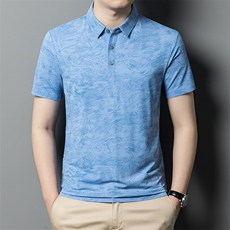 Y86004钱塘2020-2夏季新款男士无痕翻领短袖T恤时尚休闲上衣P58，男装T恤，钱塘207-2