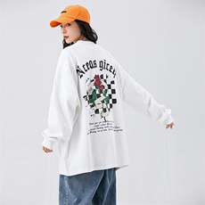 2023秋冬新款日系情侣个性玫瑰印花宽松圆领套头上衣CT091-P48，男装卫衣，星座914-3