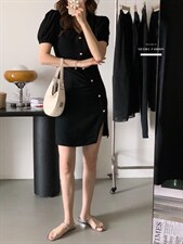 香丽迪2022年夏季新款拼接连衣裙女针织短袖圆领修身高腰，女装连衣裙，香丽迪1