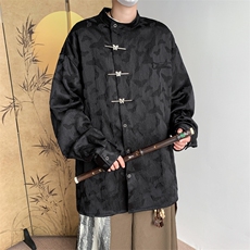2024夏季新款复古小众衬衣外套新中式长袖衬衫男现货W8173-P52，男装衬衫，星座512-4