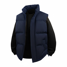 现货5W件冬季三防硬挺boxy短款立领棉衣马夹外套加厚马甲保暖棉服，男装棉衣，电商A443
