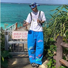 夏季新品速干裤女宽松显瘦阔腿裤松紧腰哈伦裤印花束脚裤街舞长裤，男装休闲裤，星座1210-1
