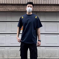 万针全刺绣工艺抖音得物高品质260克重磅纯棉双纱美式高街短袖T恤，男装T恤，电商A486