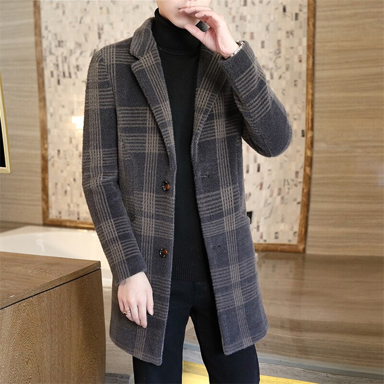 秋冬高品质毛呢大衣中长款韩版修身西装领大衣外套男N72p180控268，男装西服套装，电商B226-2（原B217-2）