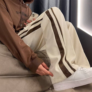 春秋季松紧系带直筒运动休闲裤男青少年修身百搭简约卫裤 K813图片