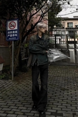美式ins高街cleanfit重工艺水洗暗黑微喇牛仔裤货号K2401P60，男装牛仔裤，电商A063