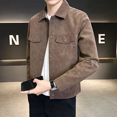 外套男秋冬2025新款高级感翻领衣服痞帅潮流修身男装夹克JKX491，男装夹克，星座516A