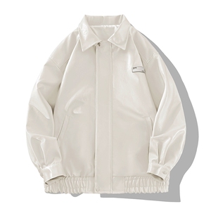 翻领秋季机车皮衣男情侣休闲夹克潮外套男士A266-PY006-P80控138图片