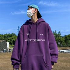 抖音得物供货可提供视频秋冬重磅美式宽松连帽卫衣DL2305，男装卫衣，电商A486