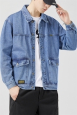 春夏秋季牛仔夹克男时尚潮流纯色青少年休闲外套J170-P50现货外贸，男装夹克，星座224