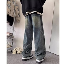 日系原宿潮流时尚气质百搭新款简约牛仔长裤NK502-P50，男装休闲裤，星座208-5