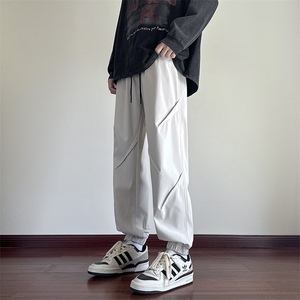 秋季现货宽松纯色束脚垂感休闲裤男DSA157B-K9855-P40图片