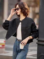 2026新款休闲风中式绣花女短外套精致气质洋气早春薄款宽松黑上衣，女装短外套，梦懿尔