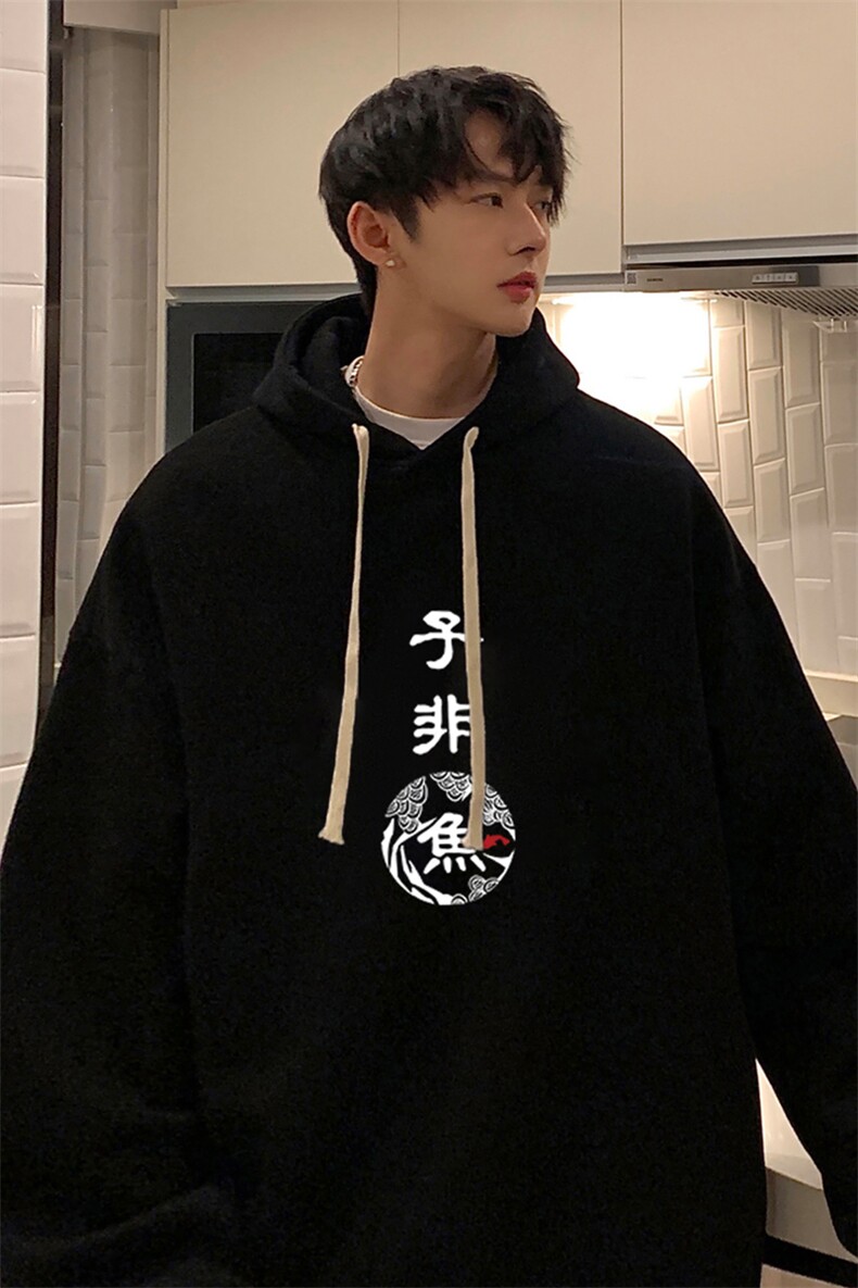 纯棉连帽卫衣男大码运动帽衫宽松薄WY2070-P35,男装卫衣,电商A040