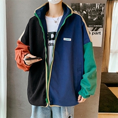 两面穿夹克日系复古拼色棒球服2023秋季新款工装外套W1154-P62，男装夹克，星座512-2
