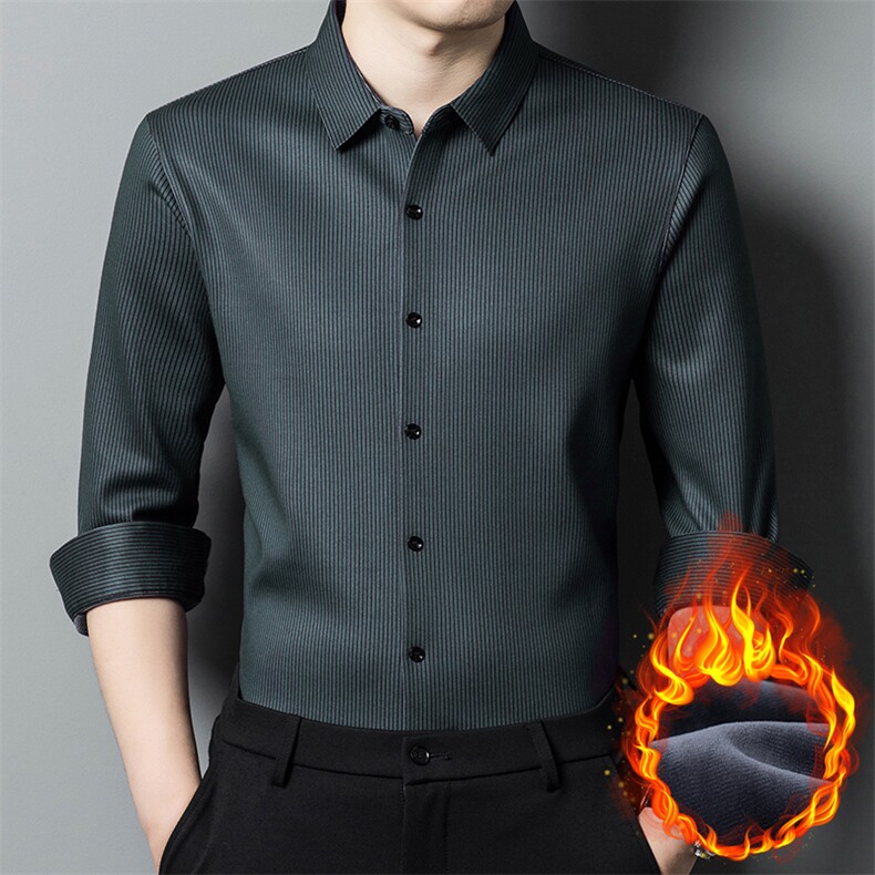 CA808815钱塘2020-2中年男士冬季厚款加绒商务休闲简约衬衣P82,男装衬衫,钱塘207-2