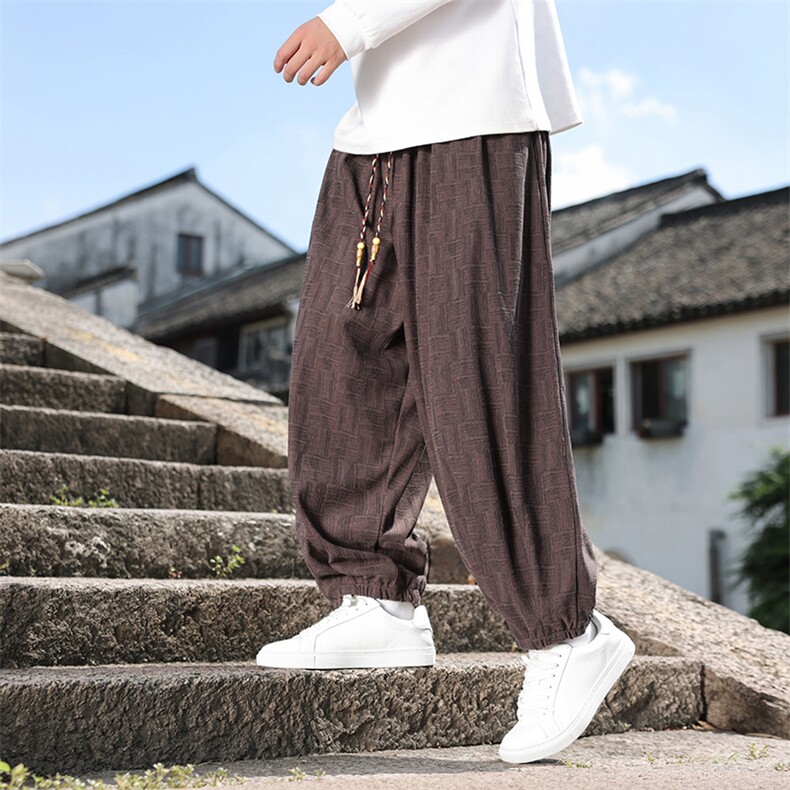 2025秋冬风灯芯绒复古灯笼裤宽松束脚超大码M-9XL2538-P65,男装休闲裤,电商A057B