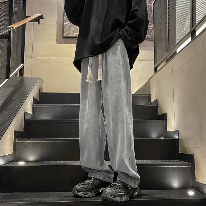 显高显瘦港风高街牛仔裤男休闲百搭舒适牛仔裤K860特批40,男装休闲裤,星座718-1