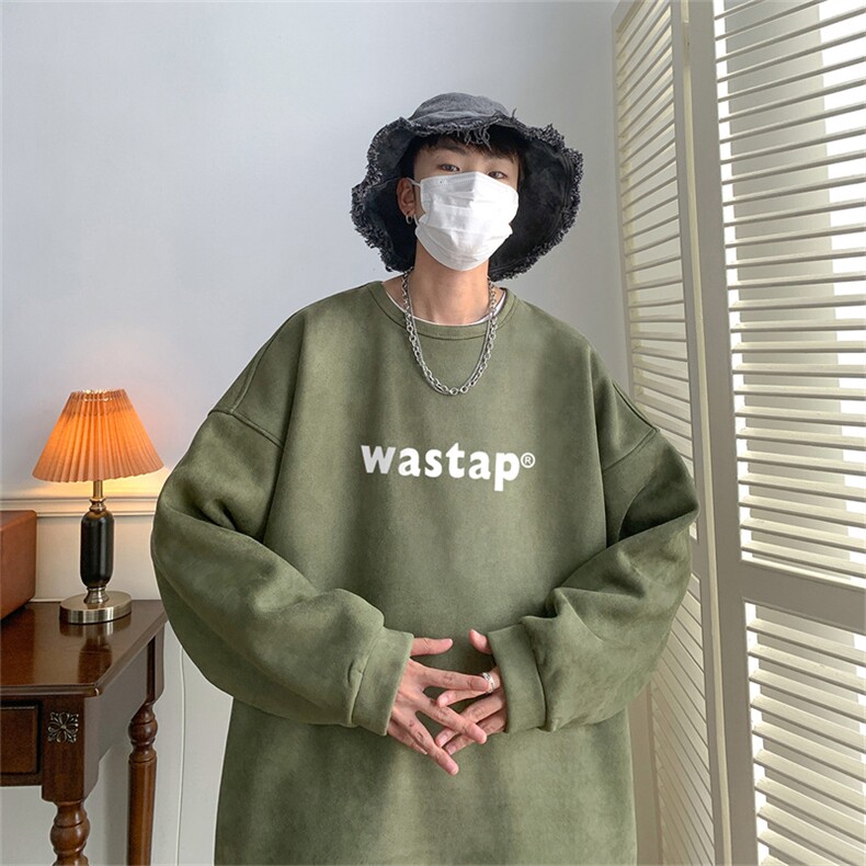 ！22秋季新款宽松大码wastap麂皮绒圆领卫衣JW1909-p50控68图片