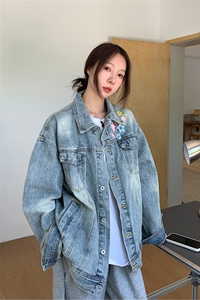 春秋情侣款牛仔外套夹克潮流宽松韩版港风新款休闲百搭衣服褂子衣图片
