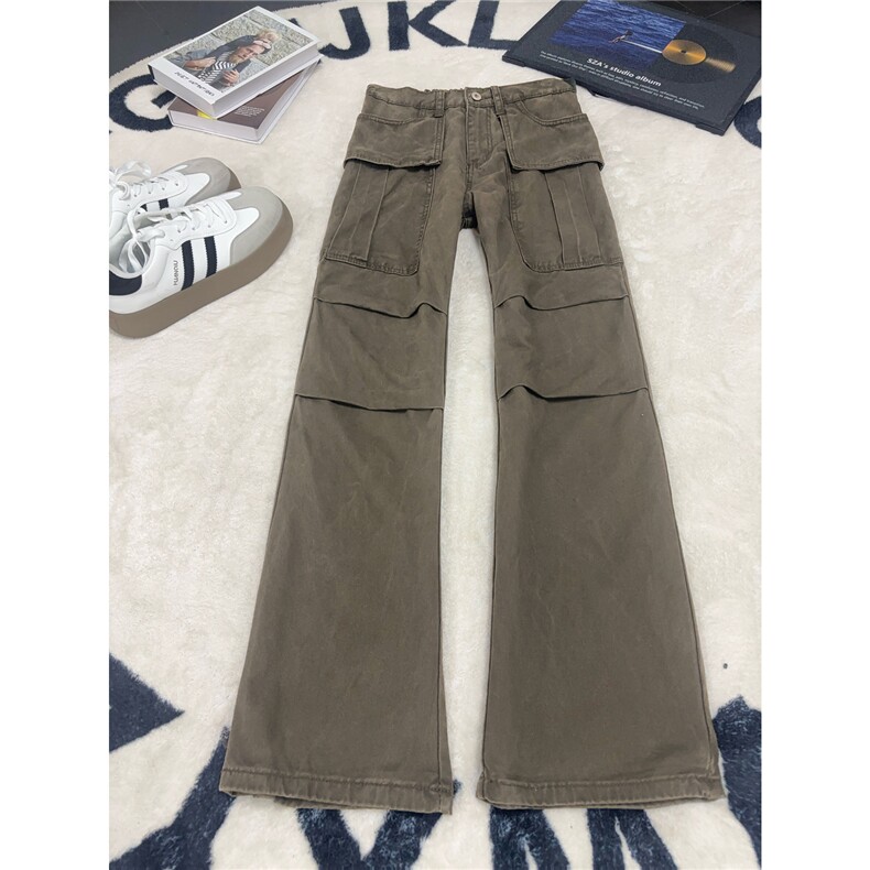 B221 美式ins高街修身微喇洗褪工装休闲牛仔裤 LK25609-特P50控98图片