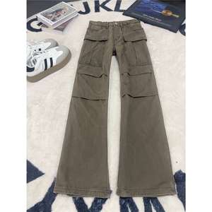 B221 美式ins高街修身微喇洗褪工装休闲牛仔裤 LK25609-特P50控98图片