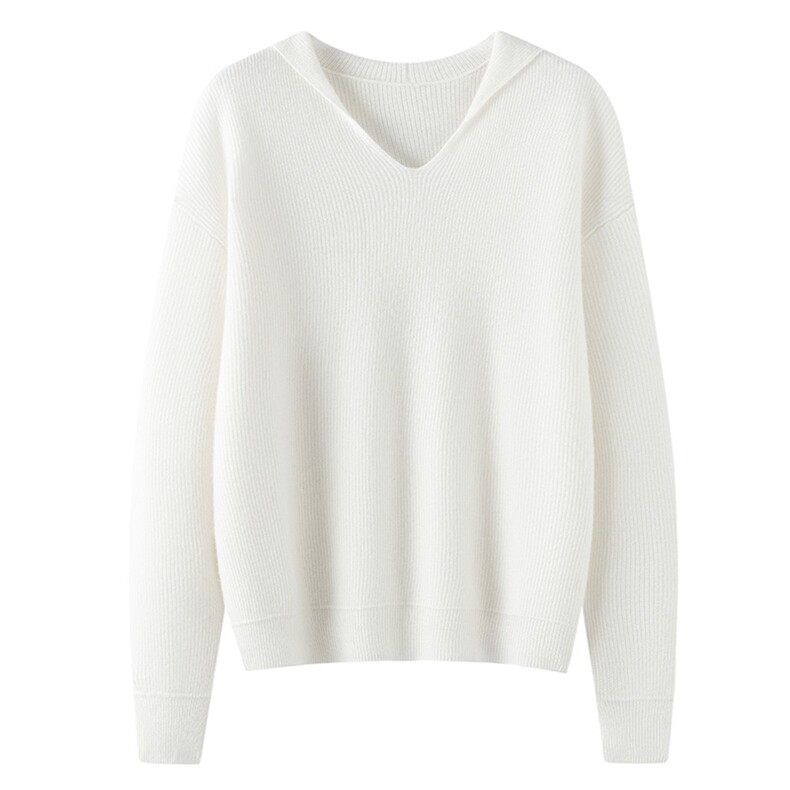 2025年秋季新款百搭POLO领宽松羊绒衫，女装羊绒衫，珍丝贝尔