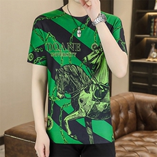 夏季薄款男士圆领短袖t恤时尚休闲2023新款打底衫修身上衣服体恤，男装T恤，电商B212（原钱塘6029）