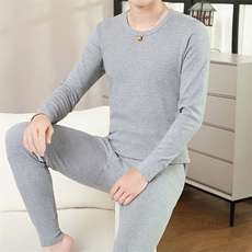 保暖内衣男士秋衣秋裤纯棉纯色棉毛衫全棉保暖套装TZ3203-40，男装休闲套装，星座310B-3
