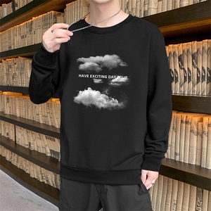 现货主推跑量秋季新款2024潮流男士云朵印花卫衣圆领大码F077-P15图片