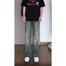 美式复古牛仔裤男潮牌宽松cleanfit水洗休闲长裤K2361-P55-控78，男装牛仔裤，星座1004-3