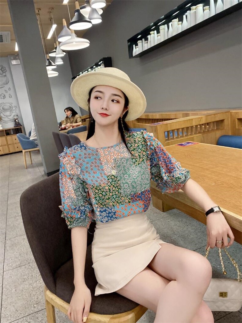 夏季新款花色小衫，女装，斐伦缇娜