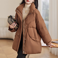 现货主推2023冬新款加厚中长款保暖休闲羽绒服90白鸭绒，女装羽绒服，余墨