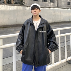 12025春季新款中性休闲宽松潮流皮衣男夹克男士JK7570P95控128，男装皮衣，星座226-2