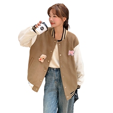 港风复古设计感棒球服外套女春秋2025年新款学院风小个子减龄上衣，女装短外套，天使之佳话