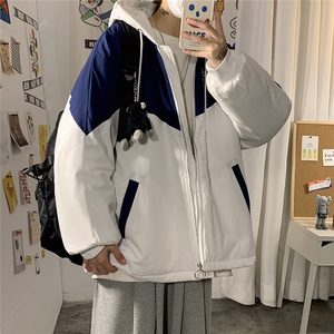 1港风连帽宽松休闲拉链时尚棉衣男女大码棉服男外套男7786P60控98图片