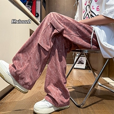 XZ616夏季扎染宽松百搭灯芯绒长裤抽绳休闲裤TY1023P55控68，男装休闲裤，星座512A（原616）