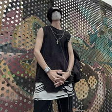 无袖背心男士夏季潮牌运动坎肩衣服打底男装短袖t恤ST315-P36，男装T恤，星座412-2