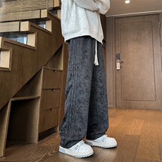 8XL-M大码扎染脏脏卫裤运动裤侧边褶皱休闲长裤直筒裤子KZ1928P58，男装休闲裤，电商B238