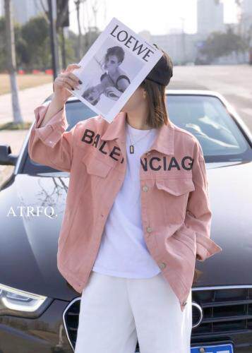 2021春装牛仔棉字母外套，女装，爱特儿AITER