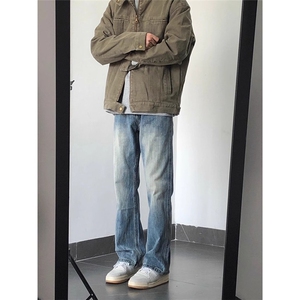 复古重磅水洗帆布哈灵顿外套男春秋立领设计感休闲夹克-NY8690图片
