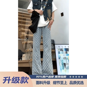 现货! 港风新款2025潮流百搭直筒宽松大码牛仔裤松紧腰NZ6171-P40图片