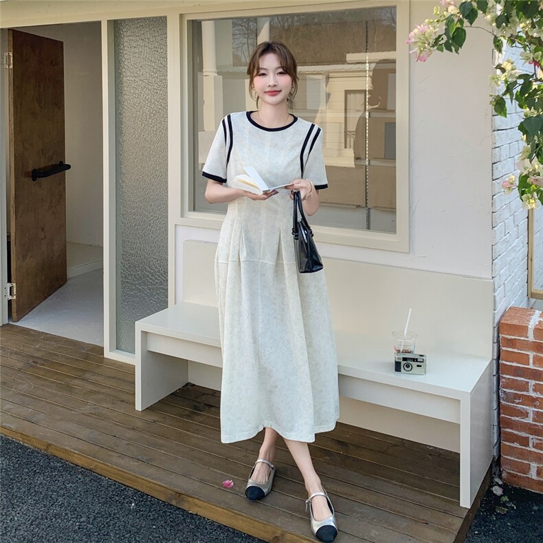夏季新品撞色简约连衣裙2B233-9711,女装连衣裙,2B233
