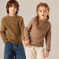 软糯轻柔双股加厚男女童baby小山羊绒半高领针织打底宽松套头毛衣，童装儿童羊绒衫，旭泰羊绒