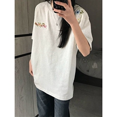 万针全刺绣工艺抖音得物高品质260克重磅纯棉双纱美式高街短袖T恤，男装T恤，电商A486
