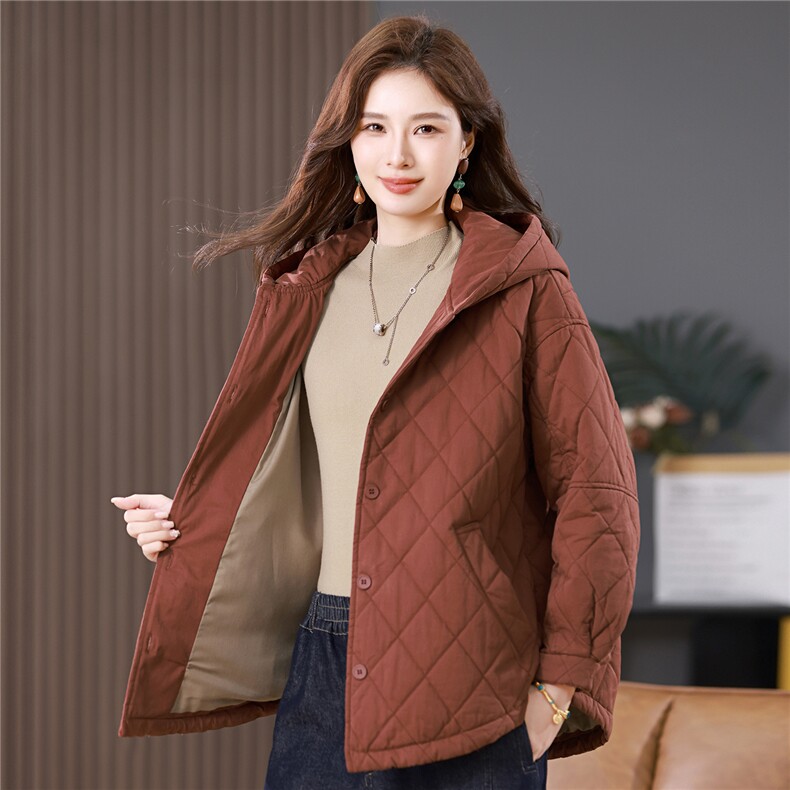 叶笙衣82545戴帽萎形宽松休闲棉衣,女装棉衣/棉服,叶笙衣
